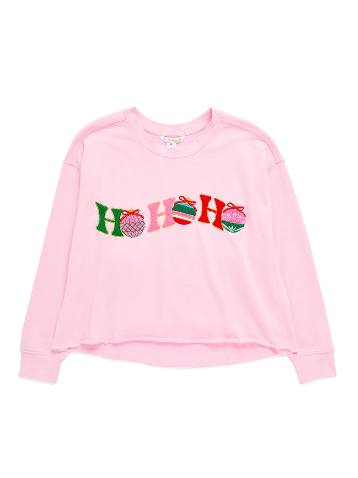 Shiraleah "Ho Ho Ho" Lounge Sweatshirt BLUSH / EXTRA SMALL