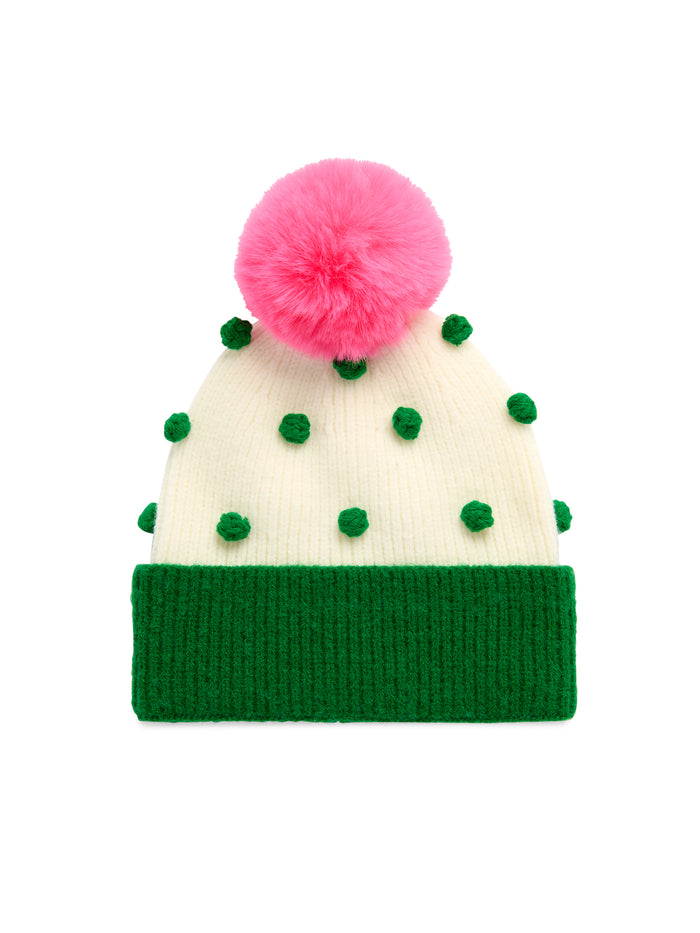 Shiraleah Jolly Pom Pom Beanie GREEN / OS