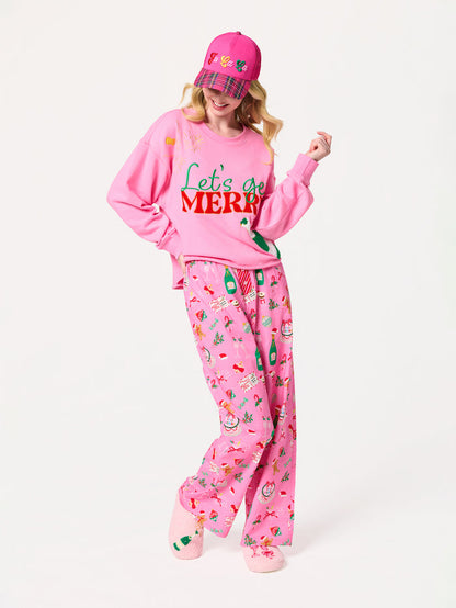 Shiraleah Merry Icons Boxer Pant PINK / EXTRA SMALL