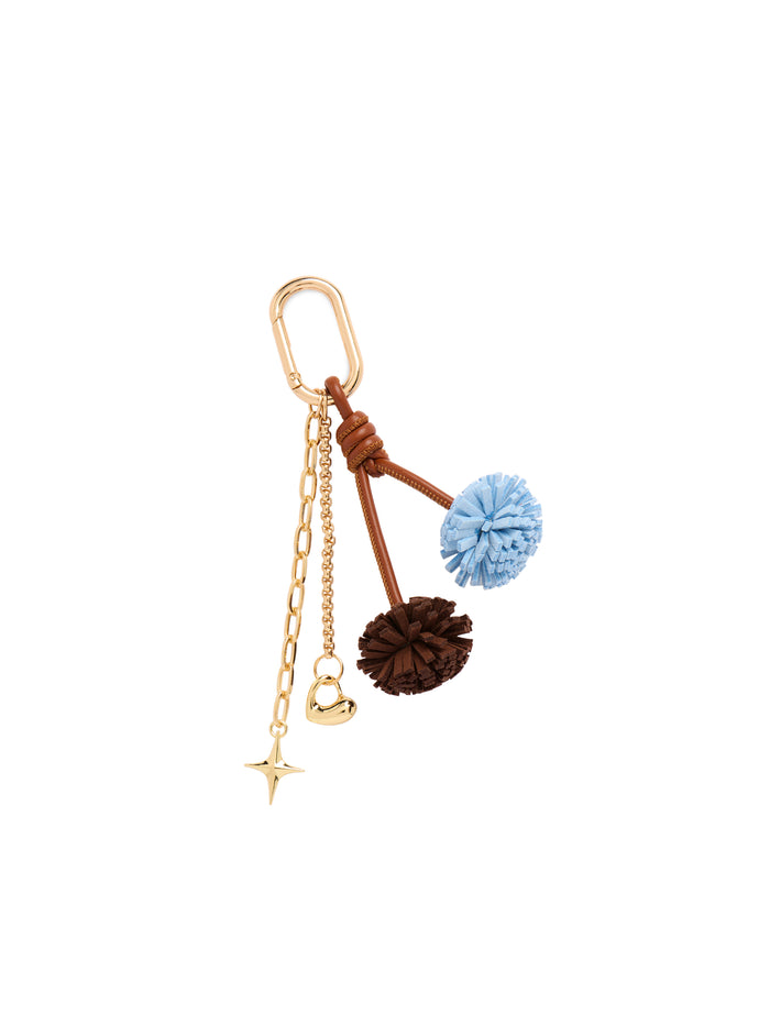 Shiraleah Pom Pom Bag Charm/Key Ring BROWN / OS