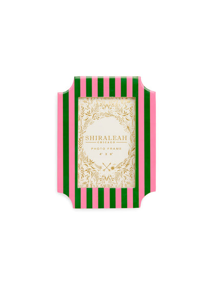 Shiraleah Poppy 4" X 6" Striped Geo Edge Picture Frame GREEN / OS