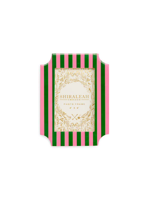Shiraleah Poppy 4" X 6" Striped Geo Edge Picture Frame GREEN / OS