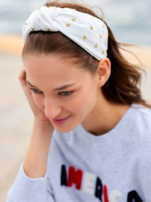 Shiraleah Stars Knotted Headband WHITE