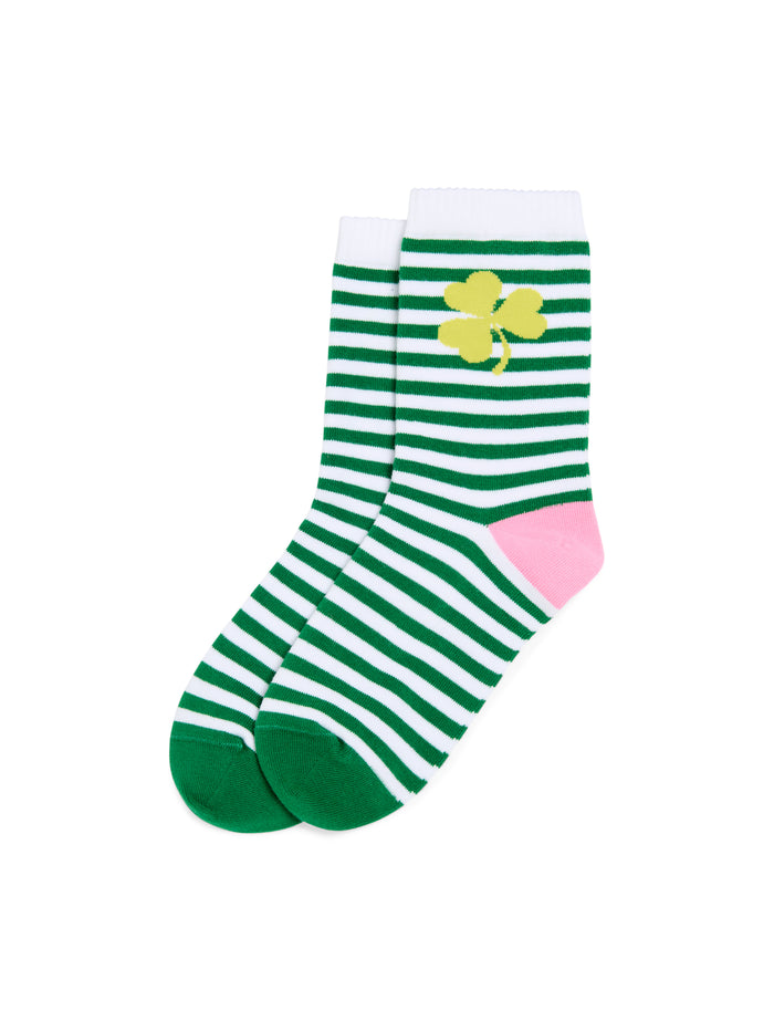 Shiraleah Striped Shamrock Socks, Multi GREEN