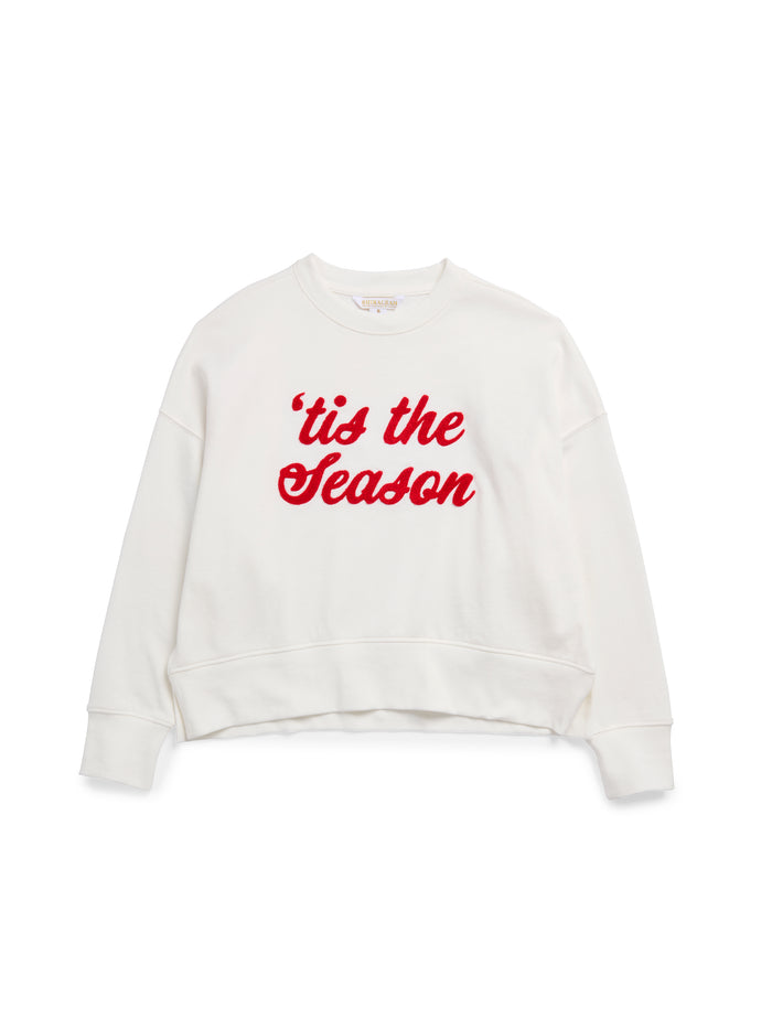 Shiraleah "'Tis The Season/Fa La La" Relaxed Sweatshirt, Ivory