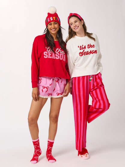 Shiraleah "'Tis The Season/Fa La La" Relaxed Sweatshirt, Ivory