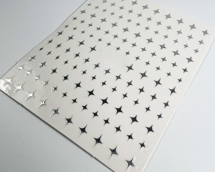 Silver Stars Nail Art Decals