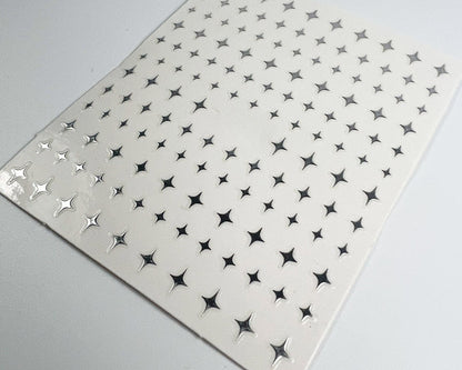 Silver Stars Nail Art Decals