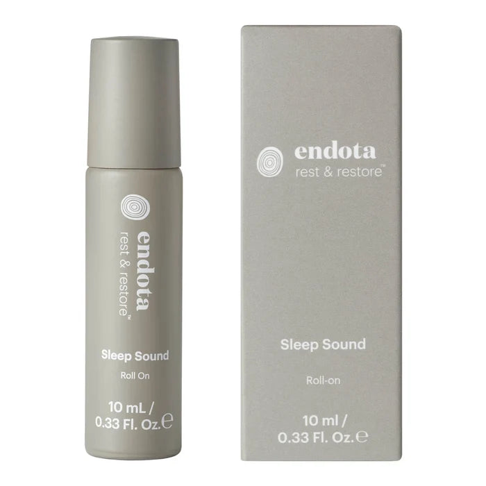 Endota Sleep Sound roll-on bottle and packaging on a white background