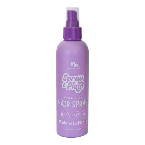 200ml spray bottle of No Nasties Slick Kids Alcohol Free Hair Spray, non-toxic and made with natural ingredients for kids.