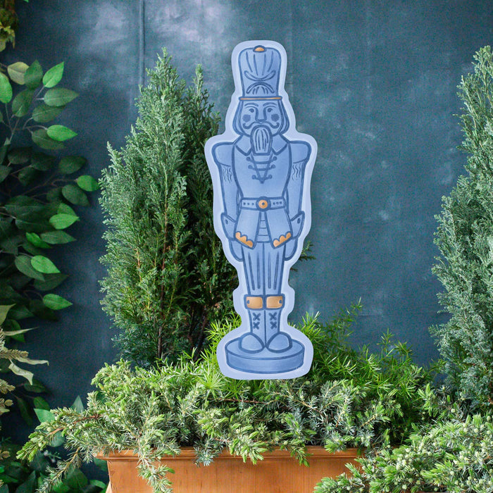 Songbird Grove Collection - Flocked Nutcracker Yard Art
