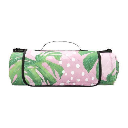 Spotty Monstera Pink Picnic Mat
