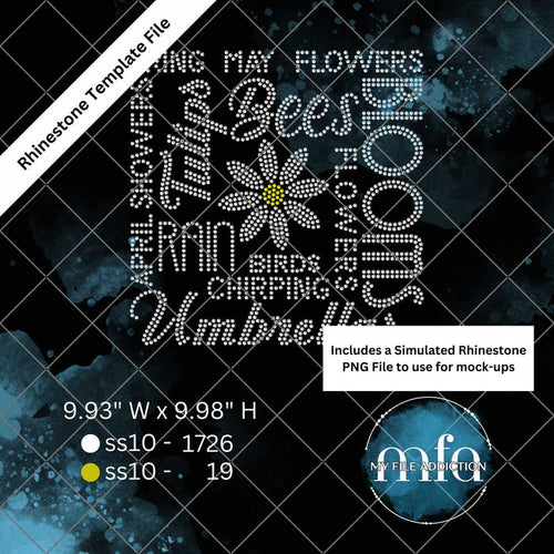 Spring Subway Art Rhinestone Template File