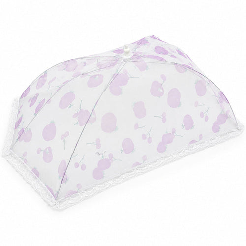 Stainless Steel - Foldable Umbrella Mosquito Net - Purple - Fruits