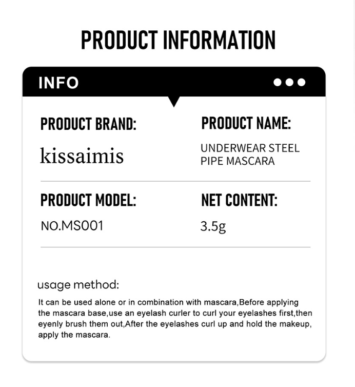 Steel Tube Waterproof Mascara & Lash Primer – Lengthening, Buildable, Sweat-Resistant
