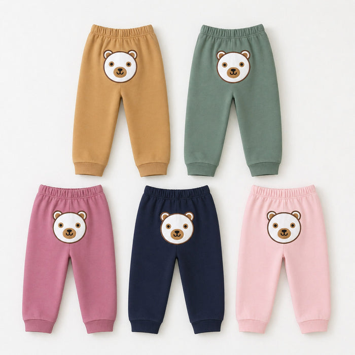 TBS - Pack of 5 - Embroidered Trousers - Colorful - Bears (12-18 Months) - 26