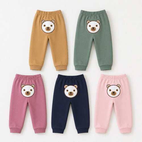 TBS - Pack of 5 - Embroidered Trousers - Colorful - Bears (12-18 Months) - 26