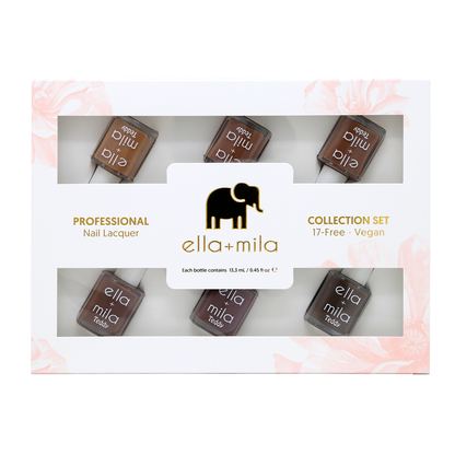 Teddy Collection 6-pack nail polish gift box, front view