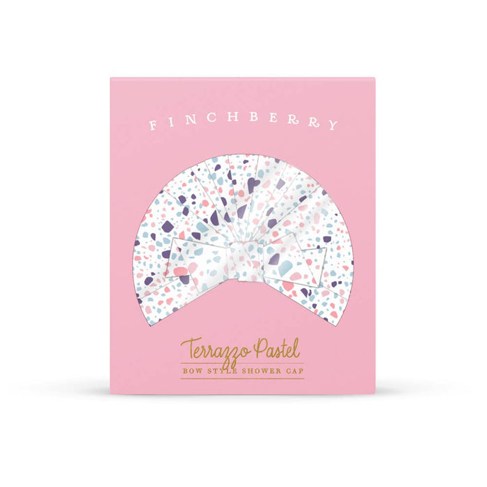 Terrazzo Pastel bow-style Shower Cap