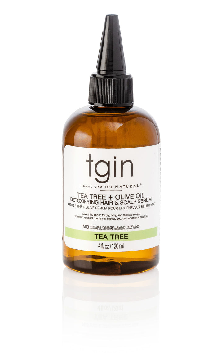 TGIN TEA TREE + OLIVE OIL Detoxifying Hair & Scalp Serum (4oz)