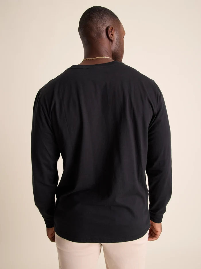The Basically (L/S Pocket T-Shirt) - True Black - Image 2 - Chubbies Shorts