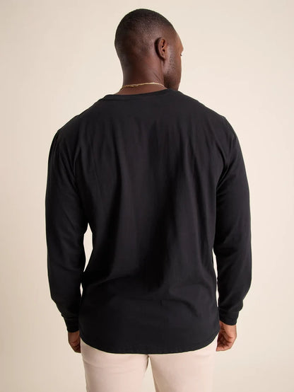 The Basically (L/S Pocket T-Shirt) - True Black - Image 2 - Chubbies Shorts