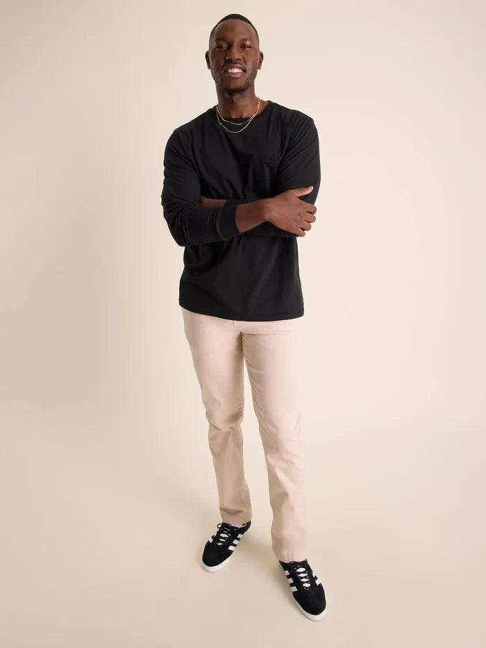 The Basically (L/S Pocket T-Shirt) - True Black - Image 4 - Chubbies Shorts