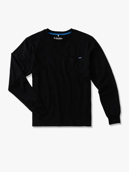The Basically (L/S Pocket T-Shirt) - True Black - Image 1 - Chubbies Shorts