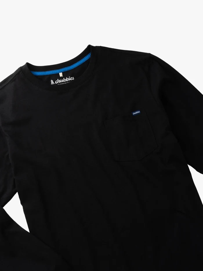 The Basically (L/S Pocket T-Shirt) - True Black - Image 2 - Chubbies Shorts
