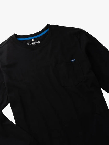 The Basically (L/S Pocket T-Shirt) - True Black - Image 2 - Chubbies Shorts