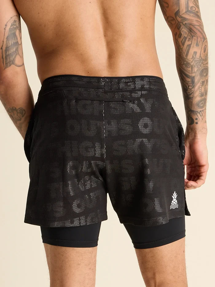 The Black Read All About Its 5.5" (Mesh Training Short) - Image 3 - Chubbies Shorts