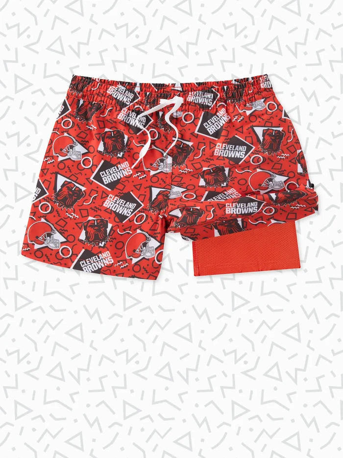 The Browns Game Day Fit (Boys Classic Lined Trunk) - Image 1 - Chubbies Shorts