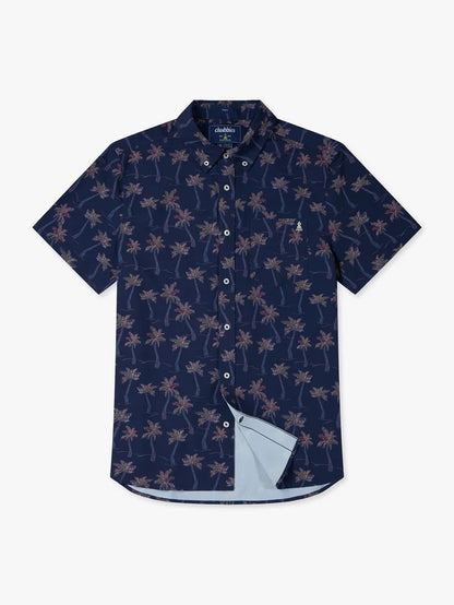 The Brushstroke Palms- Navy (Performance Friday Shirt) - Image 1 - Chubbies Shorts