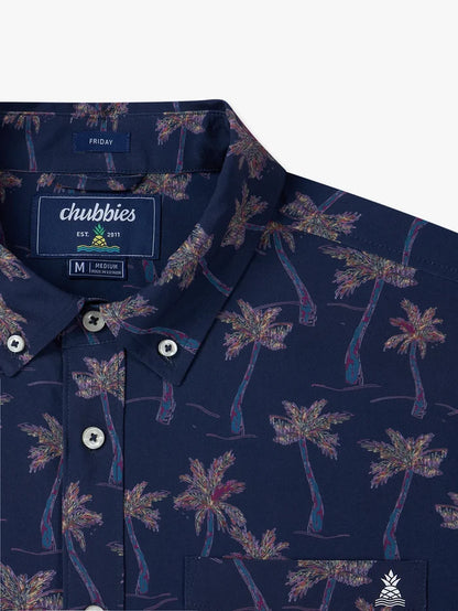 The Brushstroke Palms- Navy (Performance Friday Shirt) - Image 2 - Chubbies Shorts
