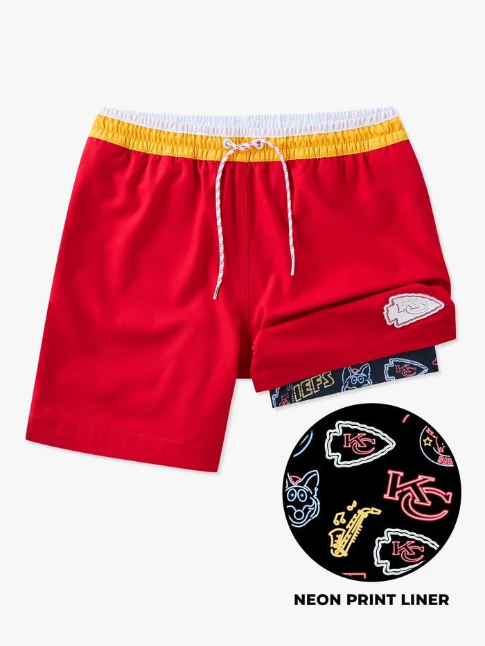 The Chiefs 5.5" (NFL Classic Lined Swim Trunks) - Image 1 - Chubbies Shorts
