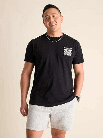 The Five Thighs (Non Pocket Graphic T-Shirt) - Black - Image 1 - Chubbies Shorts