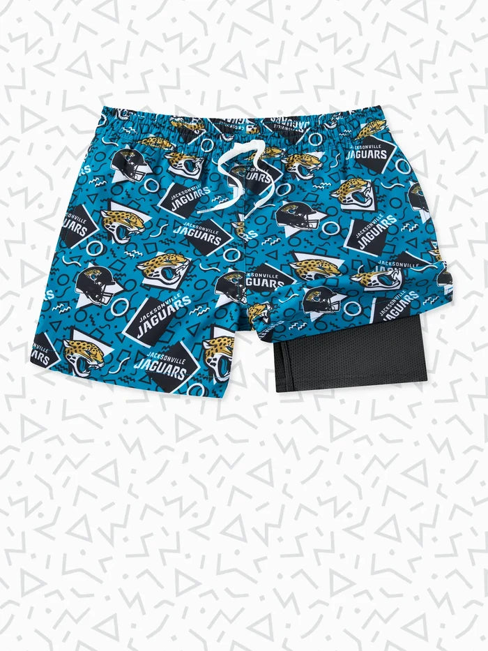 The Jaguars Game Day Fit (Boys Classic Lined Trunk) - Image 1 - Chubbies Shorts
