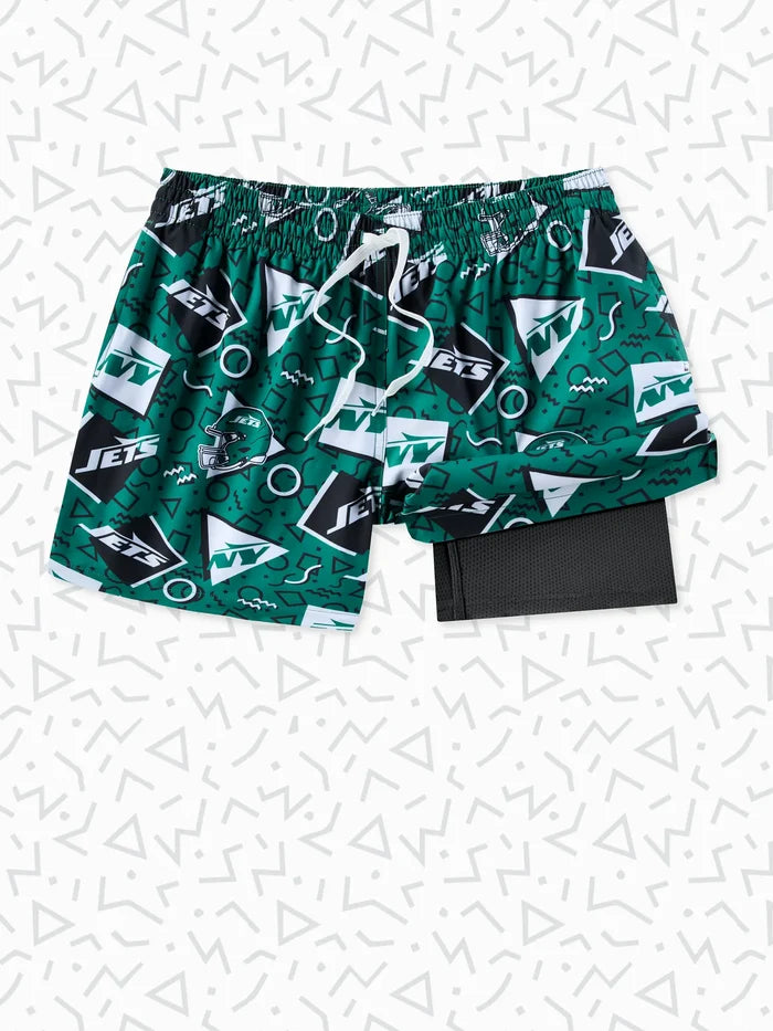 The Jets Game Day Fit 5.5" (Classic Lined Swim) - Image 1 - Chubbies Shorts