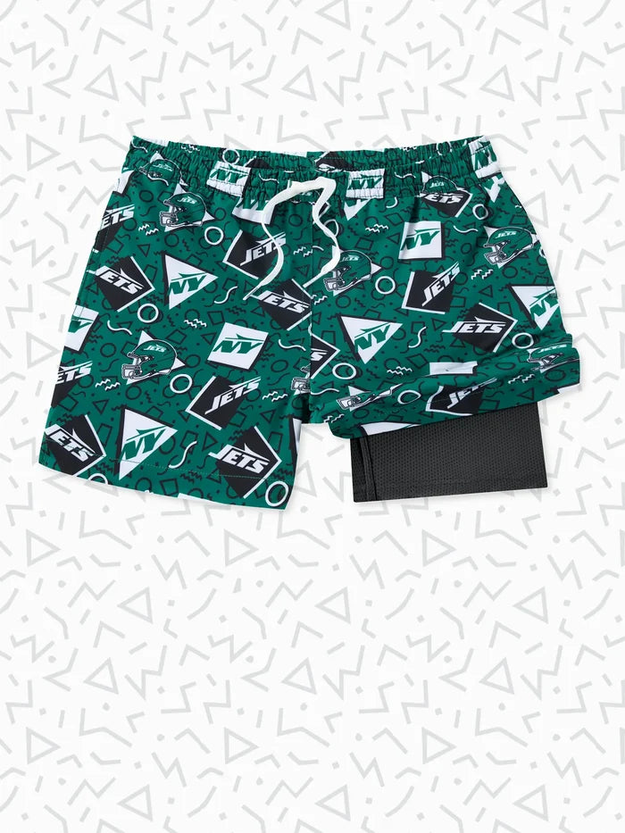 The Jets Game Day Fit (Boys Classic Lined Trunk) - Image 1 - Chubbies Shorts