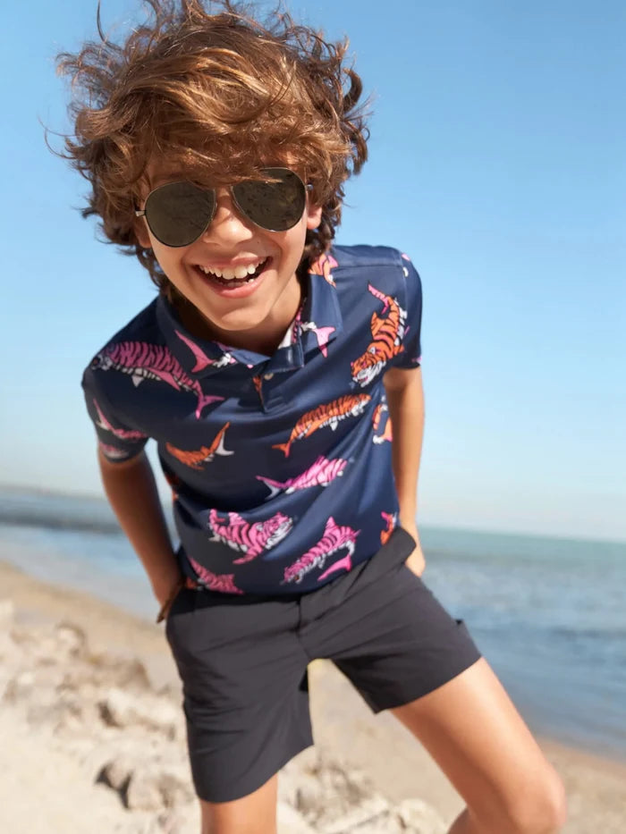The King of the Sea (Boys Performance Polo) - Image 1 - Chubbies Shorts