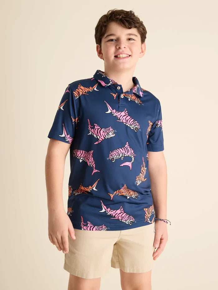 The King of the Sea (Boys Performance Polo) - Image 1 - Chubbies Shorts