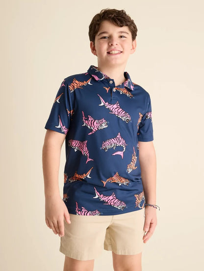 The King of the Sea (Boys Performance Polo) - Image 1 - Chubbies Shorts
