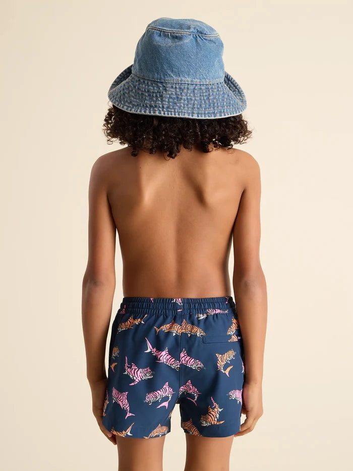 The King of the Seas (Boys Lined Classic Swim Trunk- Shorter) - Image 2 - Chubbies Shorts