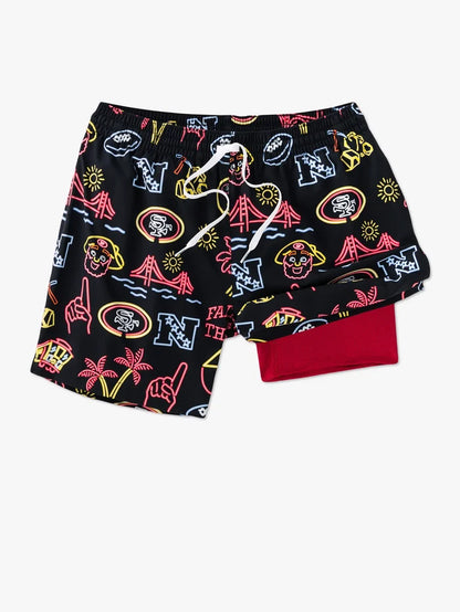 The Neon 49ers 5.5" (NFL Classic Lined Swim Trunks) - Image 1 - Chubbies Shorts