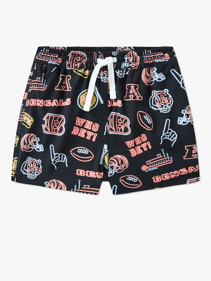 The Neon Bengals (NFL Toddler Swim Trunk) - Image 1 - Chubbies Shorts