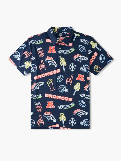 The Neon Broncos (NFL Performance Polo) - Image 1 - Chubbies Shorts