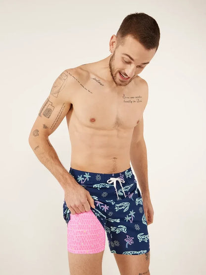 The Neon Glades 7" (Classic Lined Swim Trunk) - Image 1 - Chubbies Shorts