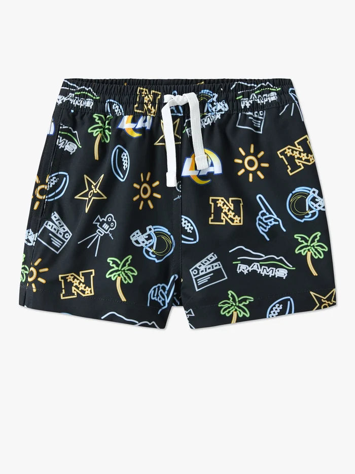 The Neon Rams (NFL Toddler Swim Trunk) - Image 1 - Chubbies Shorts