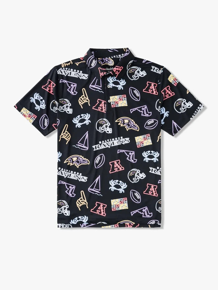The Neon Ravens (NFL Performance Polo) - Image 1 - Chubbies Shorts