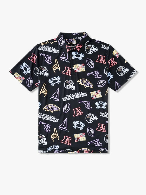 The Neon Ravens (NFL Performance Polo) - Image 1 - Chubbies Shorts
